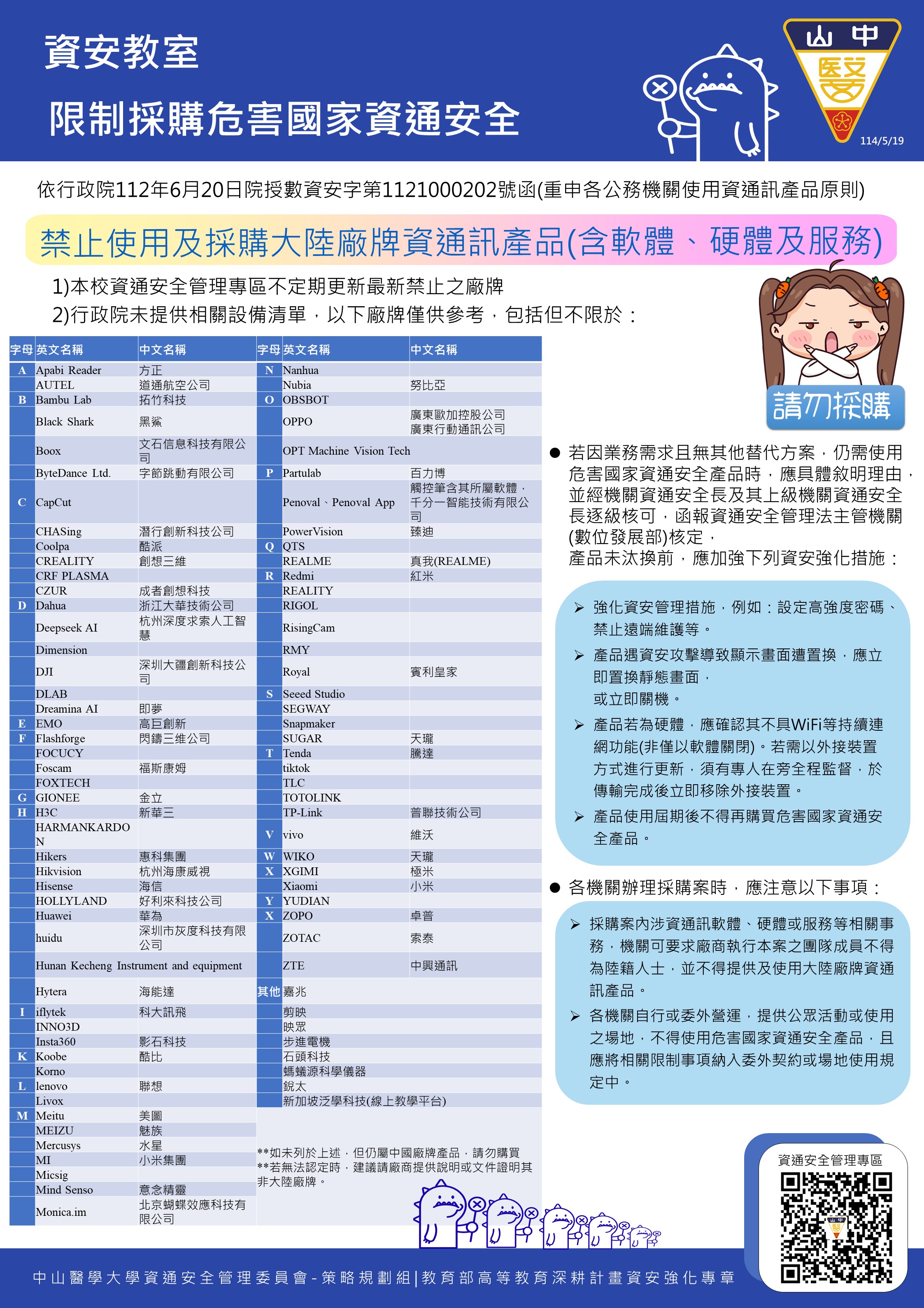 禁止採購危害國家資通安全產品